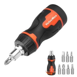 ValueMax 8-in-1 Mini Ratcheting Screwdriver Multi-Function Hand Tool for Home Repair Compact and Portable
