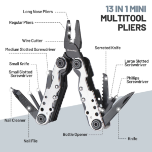 Valuemax 13 in 1 Multi Tools Outdoor Pocket Mini Portable Tools multi-purpose pliers Stainless Handle with screwdriver